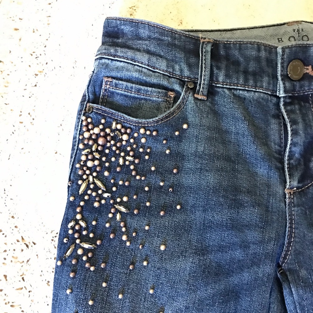 White House Black Market Blue Embellished Jeans - Picture 5 of 16